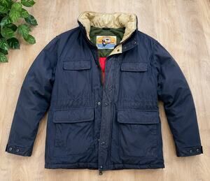 VTG Wm. Barry Struggle Gear Down Puffer Jacket Men's Large Navy Goose Down...